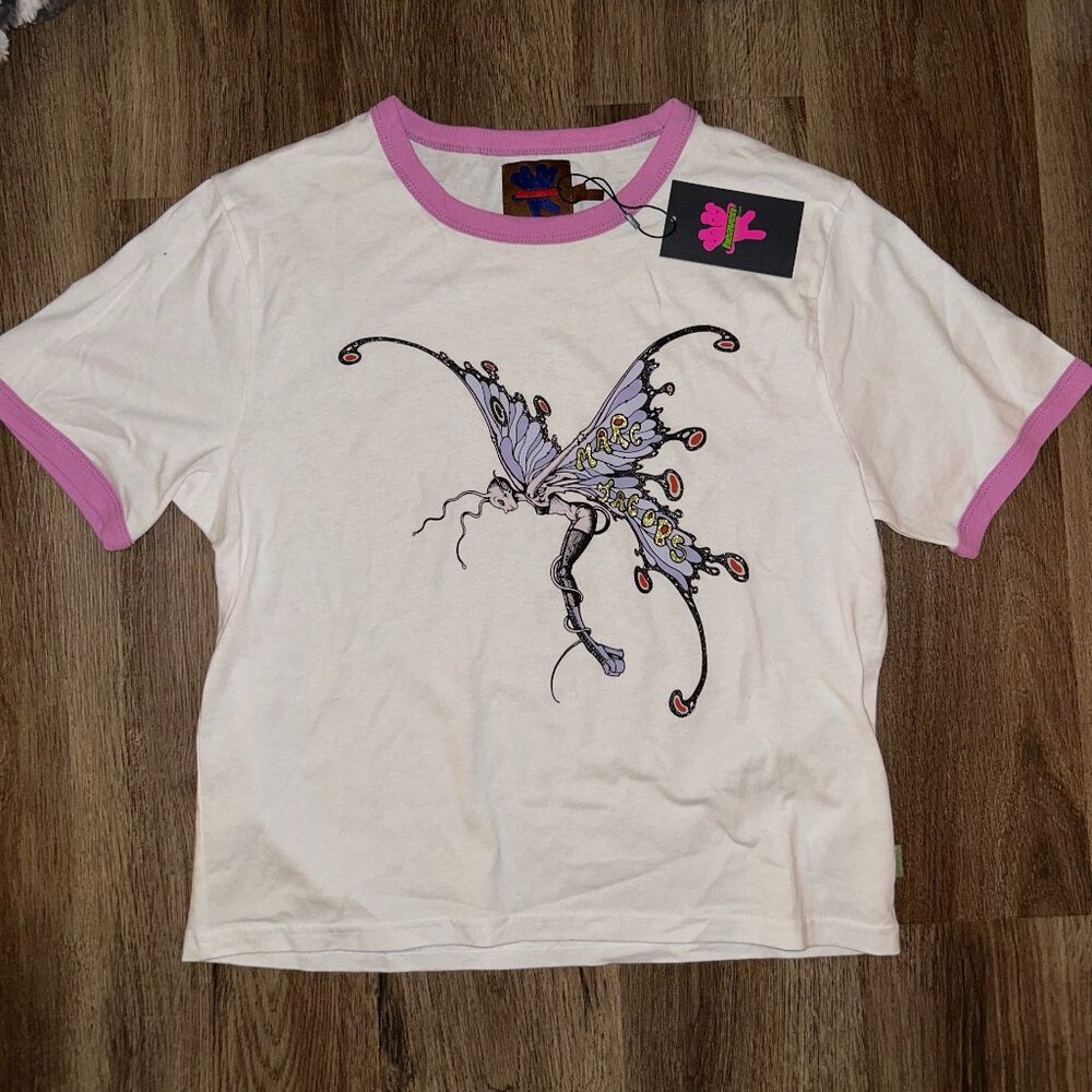 HEAVEN BY MARC JACOBS CROP TOP GRAPHIC TEE